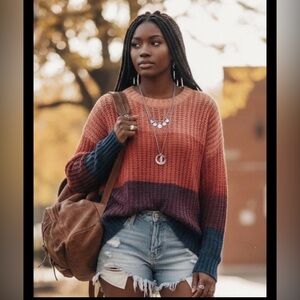 American Eagle Outfitters Multicolor Crew Neck Sweater